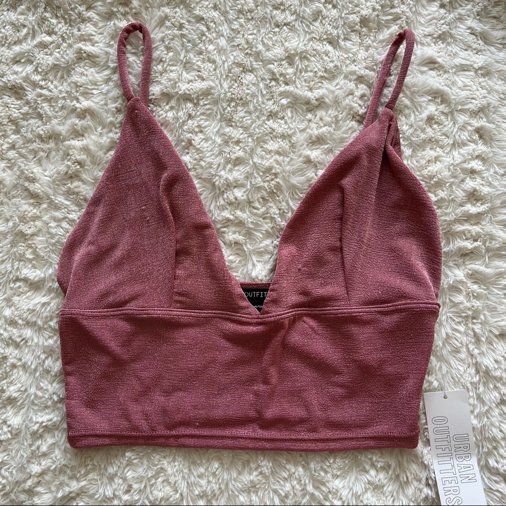 Pink shiny crop top